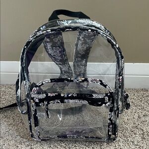 Vera Bradley Clear Floral Backpack small 12 x 10. Great for holding make-up too!